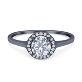 Art Deco Round Natural Stone Wedding Ring