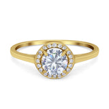Art Deco Round Natural Stone Wedding Ring