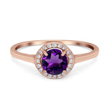 Art Deco Round Natural Stone Wedding Ring
