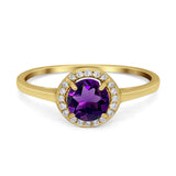 Art Deco Round Natural Stone Wedding Ring
