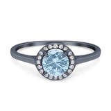 Art Deco Round Natural Stone Wedding Ring
