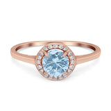 Art Deco Round Natural Stone Wedding Ring
