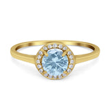 Art Deco Round Natural Stone Wedding Ring