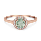 Art Deco Round Natural Stone Wedding Ring