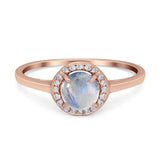 Art Deco Round Natural Stone Wedding Ring