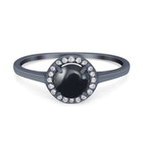 Art Deco Round Natural Stone Wedding Ring
