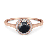 Art Deco Round Natural Stone Wedding Ring