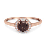 Art Deco Round Natural Stone Wedding Ring