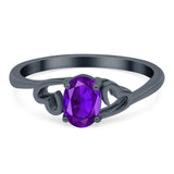 Minimalist Oval Natural Stone Solitaire Ring