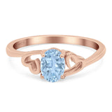 Minimalist Oval Natural Stone Solitaire Ring