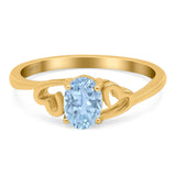 Minimalist Oval Natural Stone Solitaire Ring