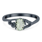 Minimalist Oval Natural Stone Solitaire Ring