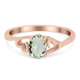 Minimalist Oval Natural Stone Solitaire Ring