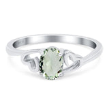 Minimalist Oval Natural Stone Solitaire Ring