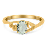 Minimalist Oval Natural Stone Solitaire Ring