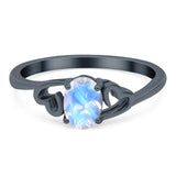 Minimalist Oval Natural Stone Solitaire Ring