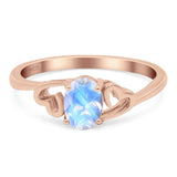 Minimalist Oval Natural Stone Solitaire Ring