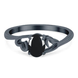 Minimalist Oval Natural Stone Solitaire Ring