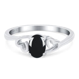 Minimalist Oval Natural Stone Solitaire Ring