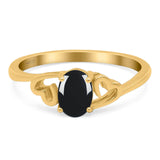 Minimalist Oval Natural Stone Solitaire Ring