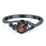 Minimalist Oval Natural Stone Solitaire Ring