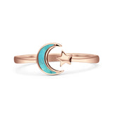 Oxidized Star & Moon Ring