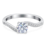 Art Deco Round Moissanite Wedding Ring 925 Sterling Silver