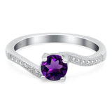 Round Natural Stone Art Deco Ring