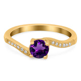 Round Natural Stone Art Deco Ring