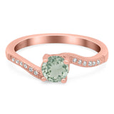 Round Natural Stone Art Deco Ring