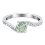 Round Natural Stone Art Deco Ring