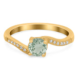 Round Natural Stone Art Deco Ring