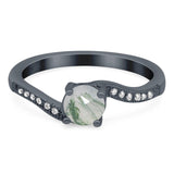 Round Natural Stone Art Deco Ring