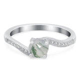 Round Natural Stone Art Deco Ring