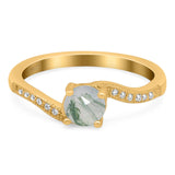 Round Natural Stone Art Deco Ring