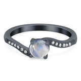 Round Natural Stone Art Deco Ring