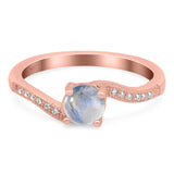 Round Natural Stone Art Deco Ring