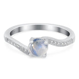 Round Natural Stone Art Deco Ring