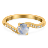 Round Natural Stone Art Deco Ring