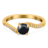 Round Natural Stone Art Deco Ring