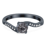 Round Natural Stone Art Deco Ring