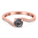 Round Natural Stone Art Deco Ring