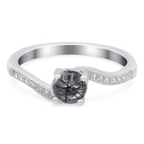 Round Natural Stone Art Deco Ring