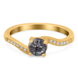 Round Natural Stone Art Deco Ring