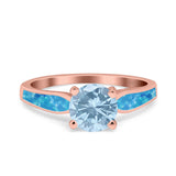 Vintage Style Round Natural Stone Solitaire Ring