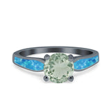 Vintage Style Round Natural Stone Solitaire Ring