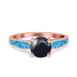 Vintage Style Round Natural Stone Solitaire Ring