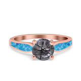 Vintage Style Round Natural Stone Solitaire Ring