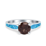 Vintage Style Round Natural Stone Solitaire Ring