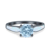 Round Natural Stone Solitaire Ring